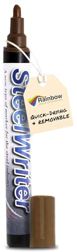 Rainbow Chalk Steelwriter Steel Marker Pen - Brown, 5mm, Chloride Free | 5mm Bullet Nib, Available in 10 Colours, Won't Stain Even After Galvanising, Wipe Clean, Water Resistant