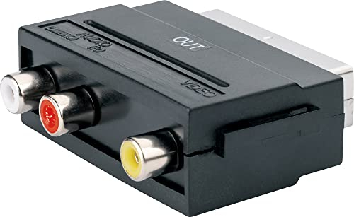 SCHWAIGER SCA7310 531 Cinch auf SCART Adapter AV 3X Cinch-Buchsen auf 1x Scart-Stecker Audio Video Übertragung
