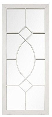 La Hacienda Tall Rectangular Cream Metal Outdoor Garden Mirror Feature, 55462