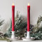 Lights4fun 6er Set Echtwachs Tafelkerzen Stabkerzen rot