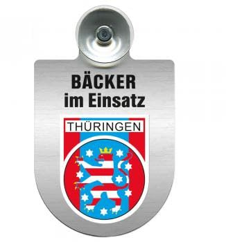 Einsatzschild Windschutzscheibe incl. Saugnapf - Bäcker im Einsatz - 309748 - incl. Regionen nach Wahl Farbe Region Thüringen