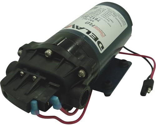 Delavan 7812-201-SB PowerFLO Elektrische 12 VDC Membranpumpe mit Bedarfsschalter, maximale Flüssigkeitstemperatur von 140 °C, 60 PSI und 2 GPM