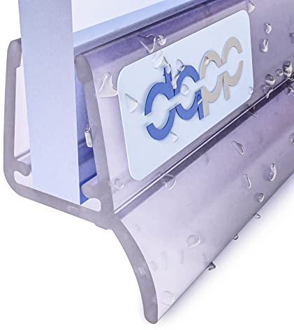 DQ-PP Duschdichtung 200cm – für 6mm - 8mm Glastür Stärke – UK26 – Wasserablaufprofil Wasserabweisprofil – Duschabdichtung Duschwand – Ersatzteile für Duschkabine – Transparent