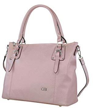 collezione alessandro Umhängetasche Shiny in metalic rosa mit dezentem Schimmer 29cm x 44cm x 16cm