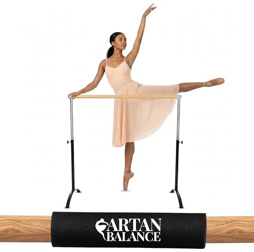Ballet Barre Portable for Home or Studio, Freestanding Adjustable Bar for Stretch, Balance, Pilates, Dance or Active Workouts, Single or Double Bar, Kids and Adults