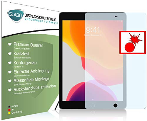 Slabo 2 x Panzerschutzfolie kompatibel mit iPad 10.2 (7. Generation) | iPad 10.2 (8. Generation) | iPad 10.2 (9. Generation) Panzerfolie Displayschutzfolie Schutzfolie Folie Shockproof KLAR