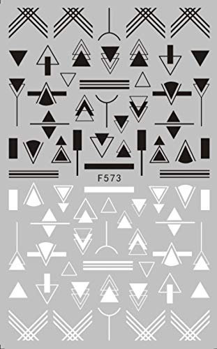 Nail Stickers 1Pcs Black/White Mandala Flower Geometry Adhesive 3D Nail Stickers Tropical Leaf Butterfly Nail Trimmings Accessories-F573