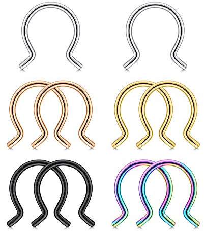 VFUN Hufeisen Septum Piercing Chirurgenstahl Cartilage Ohrring Nasenpiercing Lippenpiercing Labret Augenbrauenpiercing Helix Tragus Rook Piercing
