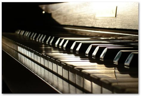 Postereck - 0149 - Piano Tasten, Musik Klavier Instrument Flügel - Wandposter Fotoposter Bilder Wandbild Wandbilder - Leinwand - 100,0 cm x 75,0 cm