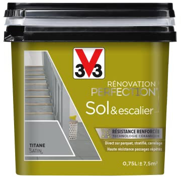V33 Peinture de rénovation Sol & escalier, Rénovation perfection Titane satin 750ml