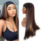 MILAX Echthaar Perücke mit Stirnband - Wasserwelle Headband Wig für Frauen - Water Wave Perücke