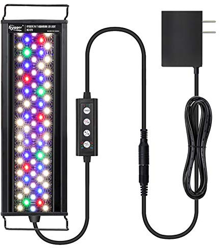 hygger 42W 24/7 Aquarium Light, Adjustable Timer, Adjustable Brightness Fish Tank Light, Aquarium Light for Planting and Freshwater Tanks, 7 Colors [Energy Class A+]