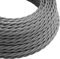LEDSone Grey 16ft Vintage 2 Core Twisted Cable Fabric Cloth Covered Electrical Wire, 5m 2 conductors 18 Gauge Textile Electric Cable Wire Coated in Colored Vintage Fabric for Lighting DIY Projects