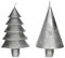 NaDeco Tannenbaum-Kerze, Packung mit 2 Stück, Höhe ca. 12cm, Durchmesser ca. 7cm, viele Farben erhältlich | Tannenbaumkerze | Weihnachtskerze | Christbaumkerze | Dekokerze, Farbe:Silber