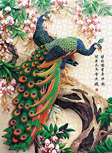 Puzzle für Erwachsene, 3000 Teile, Glückspfau, entspannende Puzzle-Denkaufgaben