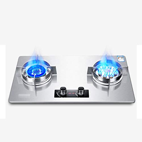 IBOWZ Burners Gas Hob 75cm Gas Hob 2 Burners,7.0KW Nine-cavity Ring +5.2KW Balanced Ring，With Stainless Steel Windproof Bracket，Flame Failure Protection，Easy To Clean [Energy Class A] (Color : LPG