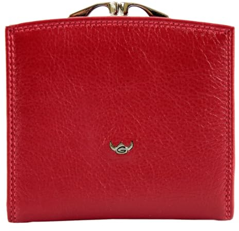 Golden Head Polo RFID Protect French Coin Purse Wallet Red