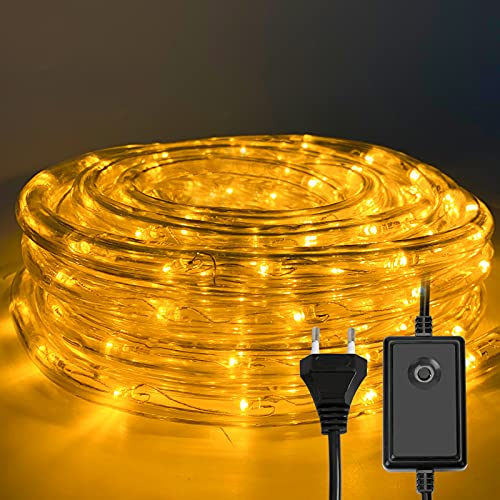 Ikodm 50m LED Lichtschlauch, 1200 LEDs Lichterschlauch 8 Modi,Lichtschlauch Außen Lichterkette LED Schlauch mit Timerfür Innen Außen Garten Party Weihnachten Deko - Warmweiß