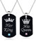 WEITING Pareja hombres y mujeres colgante collar llavero conjunto strass corona encanto regalo del día de san valentín joyería-xl0292-set