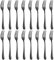 BEWOS 16pcs Set de Fourchettes, Ensemble de Fourchettes en Acier Inoxydable Noir, 8.07 Pouces Fourchette, Miroir Poli, Argent Couvert Fourchette, Lave-Vaisselle
