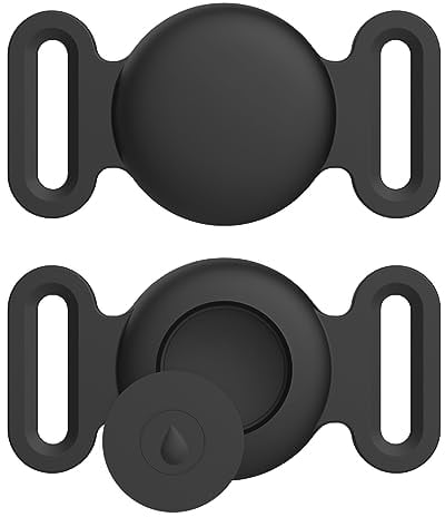 Vancle Wasserdicht Silikon Airtag Hülle, Hunde- und Katzenhalsbänder Kompatibel mit Apple AirTag GPS Finder Anti-Verlust Gerät 1 Stück Kratzfeste Schutzhülle für Air Tag Tracker