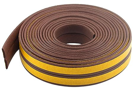 Tuokay, 20 Meter Dichtungsband, 9mm (Breite) x 2mm (Dicken) Türdichtung Selbstklebend Tür Dichtung I-Profil/L-Profil Gummidichtung für Türen, Fensterdichtung Windschutz, Lärm (Braun)