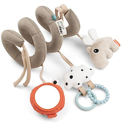 Done by Deer Activity Spirale Happy Clouds Sand - Baby Zubehör, Unterhaltung für unterwegs ab 0 Monate – Das Babyspielzeug kann am Gitterbett, Laufstall, Autositz oder Kinderwagen befestigt Werden