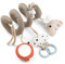 Done by Deer Activity Spirale Happy Clouds Sand - Baby Zubehör, Unterhaltung für unterwegs ab 0 Monate – Das Babyspielzeug kann am Gitterbett, Laufstall, Autositz oder Kinderwagen befestigt Werden
