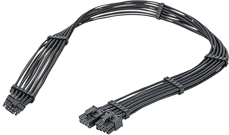 PCIe 5.0 12VHPWR Kabel für Corsair PSUs. 16AWG, 600W. Dual 8-Pin PCIe auf 16-Pin (12+4) Stecker auf Stecker für RTX 4090/4080/3090Ti/4070Ti GPUs. Kompatibel nur mit Corsair-Netzteilen