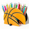 KAJAWIS Organizer für Buntstifte Schreibtisch-Organizer für Kinder ECO Stiftehalter groß (Basketball_org)