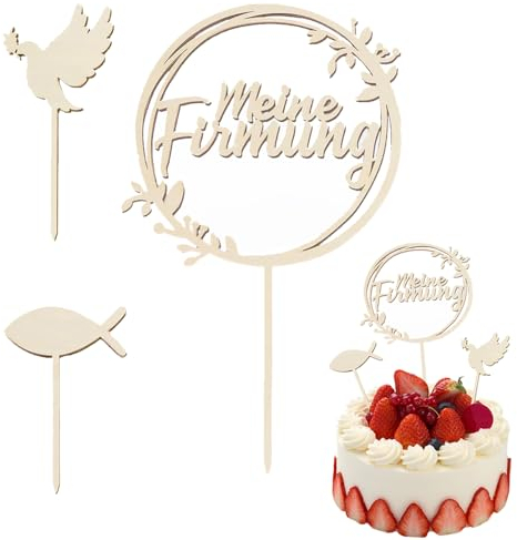 Cake Topper Kommunion,Cake Topper,Cake Topper Tortenstecker,Kommunion Cake Topper Konfirmation,Holz Tortendeko Kommunion,Torten Topper,tortenstecker kuchen deko,für Geburtstage,Partys,Taufen