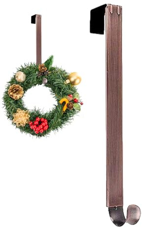 Teksome Perchas ajustables para corona de puerta, soporte de corona de carga fuerte extensible, productos de decoración del hogar para cosecha de otoño, Navidad, Acción de Gracias, Halloween, Pascua