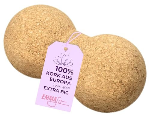 Kork Yoga Twin-Ball (mittlere Größe): 18 x 8 x 8 cm