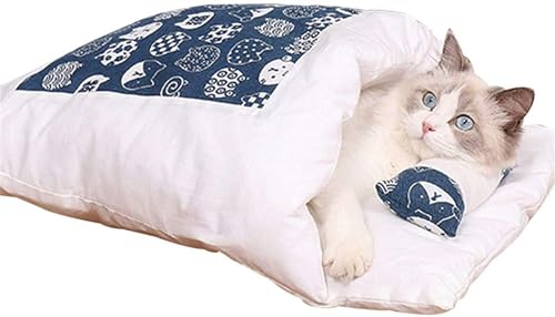 Clgorm Orthopädischer Katzenschlafsack, Katzenschlafsack Warm, Katzen Schlafsack, Gemütliche Beruhigende Katzendecke, Sicherheitsgefühl-Tierbett (B, S (Within 4 pounds))