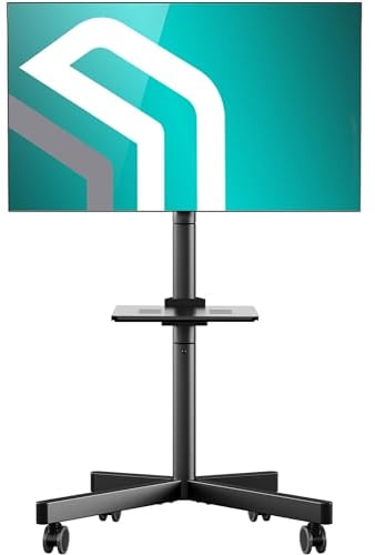 ONKRON Staffa TV da 23 a 60 pollici - Supporto TV da Pavimento con Peso fino a 40 kg - Porta TV da Terra Mobile Universale con VESA 100x100-400x400 mm/Carrello Porta TV con Ruote TS1137-B Nero