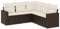vidaXL Garten Sofa Garnitur 5-TLG., Gartenmöbel Set mit Kissen Stauraum, Sitzgruppe für Garten Terrasse, Modular Gartensofa Lounge, Braun Poly Rattan