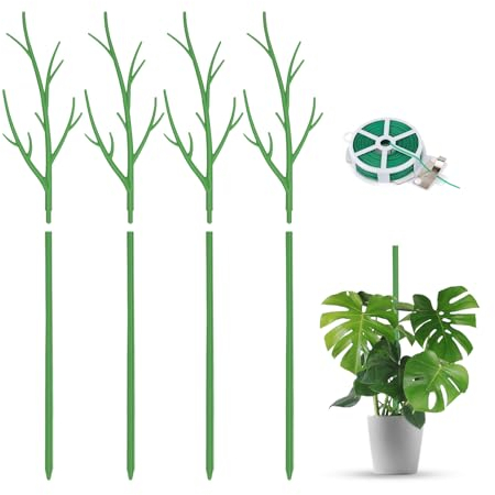 MQHUAYU Lot de 4 supports de plantes de 70 cm pour plantes d'intérieur, plantes en pot, pour jardin, plantes grimpantes, plantes grimpantes