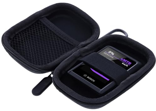 foto-kontor Schutzhüllen-Set für Bosch Kiox 300 E-Bike Bordcomputer mit Tragetasche Schutz vor Kratzer Stoß Staub Transparent Hülle Hardcase inkl. Karabiner