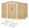COSTWAY Abri de Jardin 5㎡ en Acier Galvanisé Anti-UV, 259 x 196 x 184 CM, Cabane de Jardin Exterieur 7m³ avec Fondation et Porte Coulissante, Rampe, 4 Trous d’Aération, 4 Gants Inclus