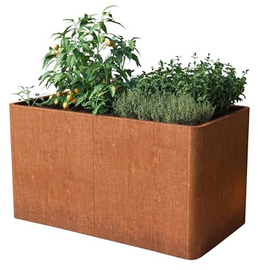 PRIMEYARD Cortenstahl Hochbeet Mario 146x80x60 cm, Rost-Optik