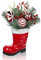 Arborus Künstliche Pflanzen Weihnachten Tischdeko Weihnachtsgesteck Künstliche Tannenzweige im Nikolausstiefel 33 cm Weihnachtspflanzen mit Weihnachtskugeln Kunstpflanze für Weihnachten Deko