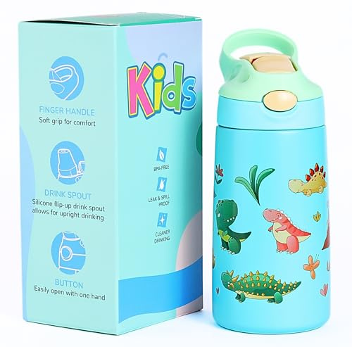 CODiLLO Borraccia Termica per Bambini - 480ml con Cannuccia in Acciaio, Senza BPA, a Prova di Perdita (Blu)