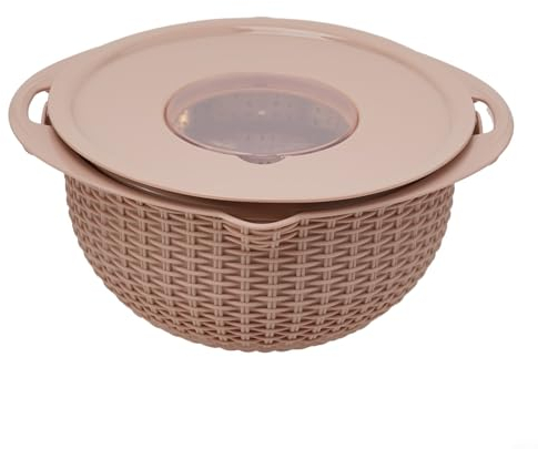 Ensemble de passoire de cuisine 4 en 1, panier égouttoir rotatif, bol mélangeur, nettoyeur de fruits, lave-légumes, passoire alimentaire et passoire avec outil de tranchage ()