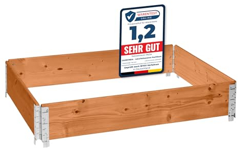 Garronda Potager surélevé en Bois Naturel 120x80x20 cm pour Jardin – Jardinière rectangulaire 1 piècespour Plantes, Fleurs, légumes et Herbes - Bac Potager en Bois GD-0075, Marron