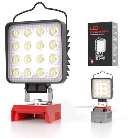 LED Work Light 90W 9000LM for Milwaukee M18 18V Battery - Wireless Work Light with USB Port and Type-C Charging Port 180° Adjustable Angle Portable Flashlight Party Tool