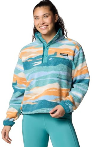 Columbia Helvetia II Printed Cropped Half Sn Teal Rogue Valley - L
