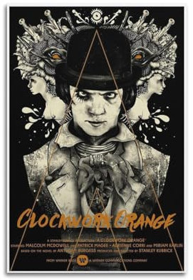 SUEJGUSJLU Poster, Motiv: Film A Clockwork, Orange, dekoratives Gemälde, Leinwand, Wandposter und Kunstdruck, modernes Familienschlafzimmer, Dekoration, Poster, 20 x 30 cm