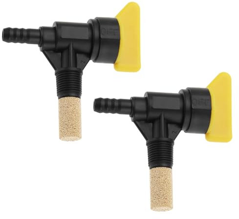 YINETTECH 2Pcs 1/4 Inch 6mm Fuel Petrol On Off Twist Tap C/W Filter Compatible with Atco Compatible with Suffolk Compatible with Qualcast