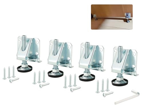 DASBET M10 Lifting Leveler Adjustable Heavy Duty Furniture leg Levelers 4PCS Leveling Legs with Lock Nuts Furniture Leveling Feet for Tables, Shelving Units, Cabinets, Workbench
