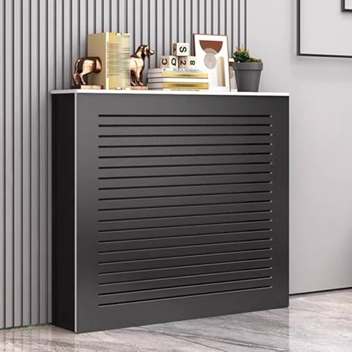DIHRVTHC Radiator Cover, Abdeckung Heizung, Heizungsabdeckung, Heizkörperabdeckung, LamellentüR Holzgitter Heizungsregal, Modern Heizkörperabdeckung, Für Flur Wohnzimmer Schlafzimmer(L80xh100xt20cm)